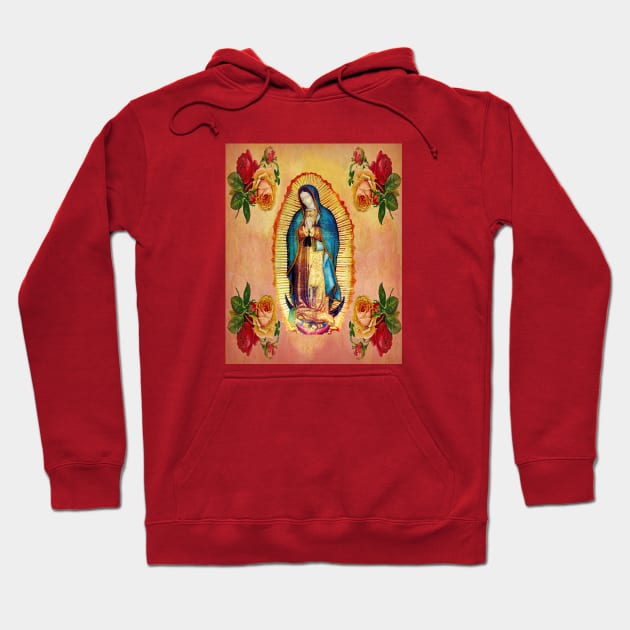 Our Lady of Guadalupe Virgin Mary and Roses Hoodie by hispanicworld